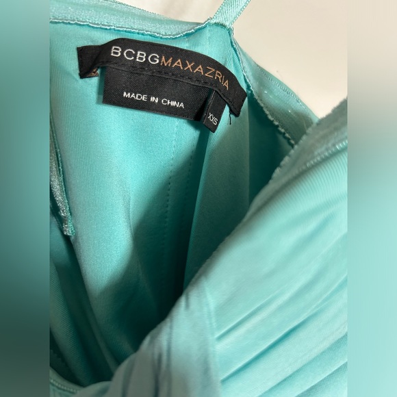 100% silk dress BCBG Max Azria xxsmall BCBG Teal Prom/Gown Dress - Picture 5 of 6